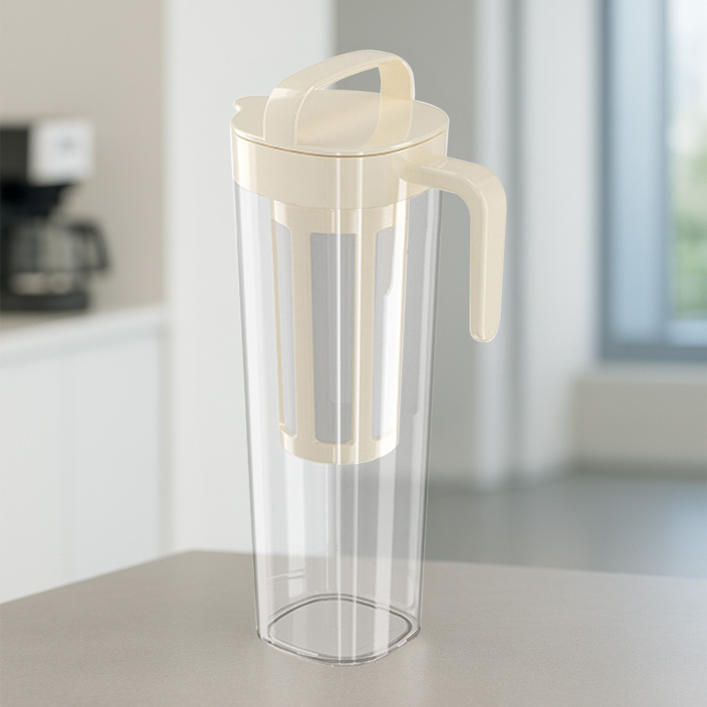 冷萃壺【一般款/瀘網款】冷水壺 1100ML 可放冰箱門邊 ABS 附濾網 冷萃咖啡 冷萃茶 水壺 茶壺 果茶 花茶 瘦長水壺, , large