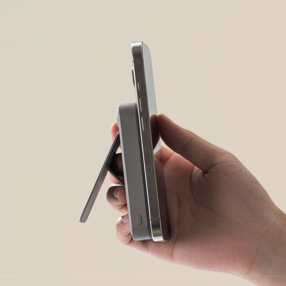 [萬摩科技]Allite LITE 超薄充 10000 mAh Qi2 磁吸支架行動電源（ 產品標示 Wh，可帶上飛機 ）, , large