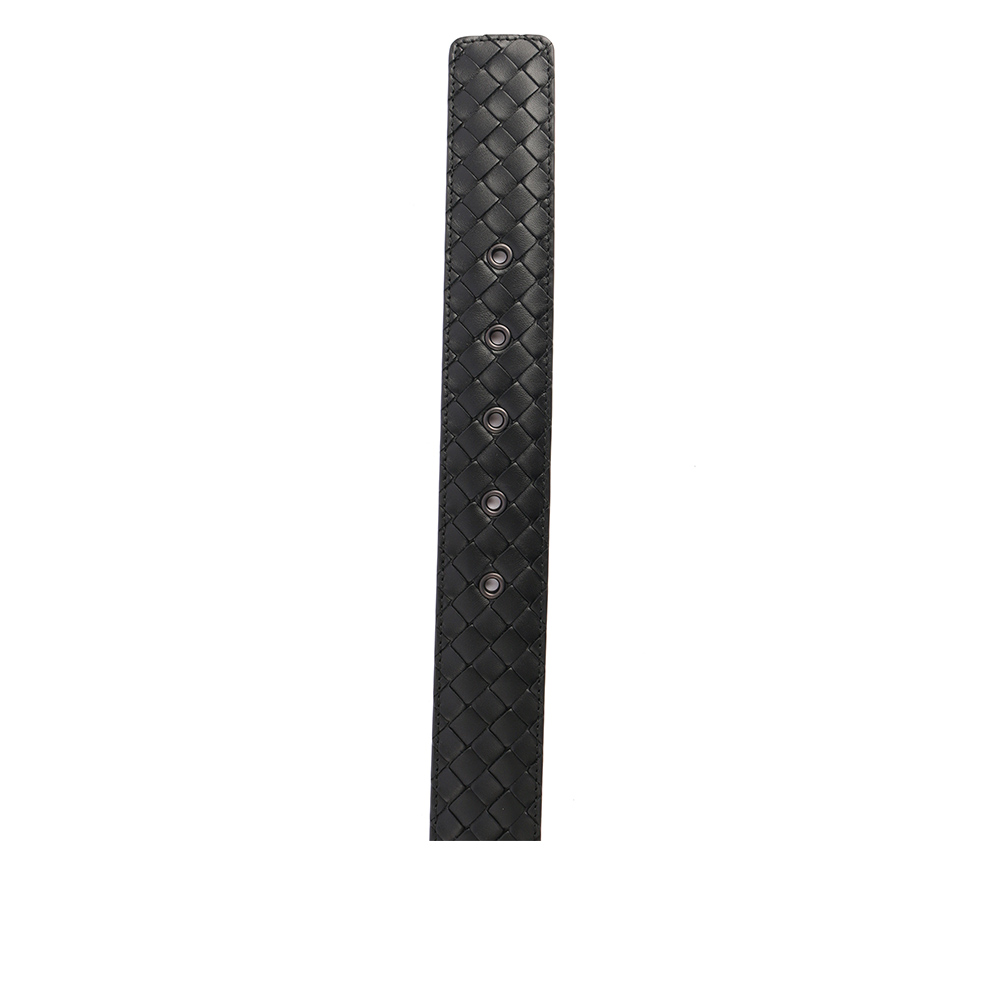 BOTTEGA VENETA 牛皮編織皮帶90CM/36"寬3.5cm/黑色, , large
