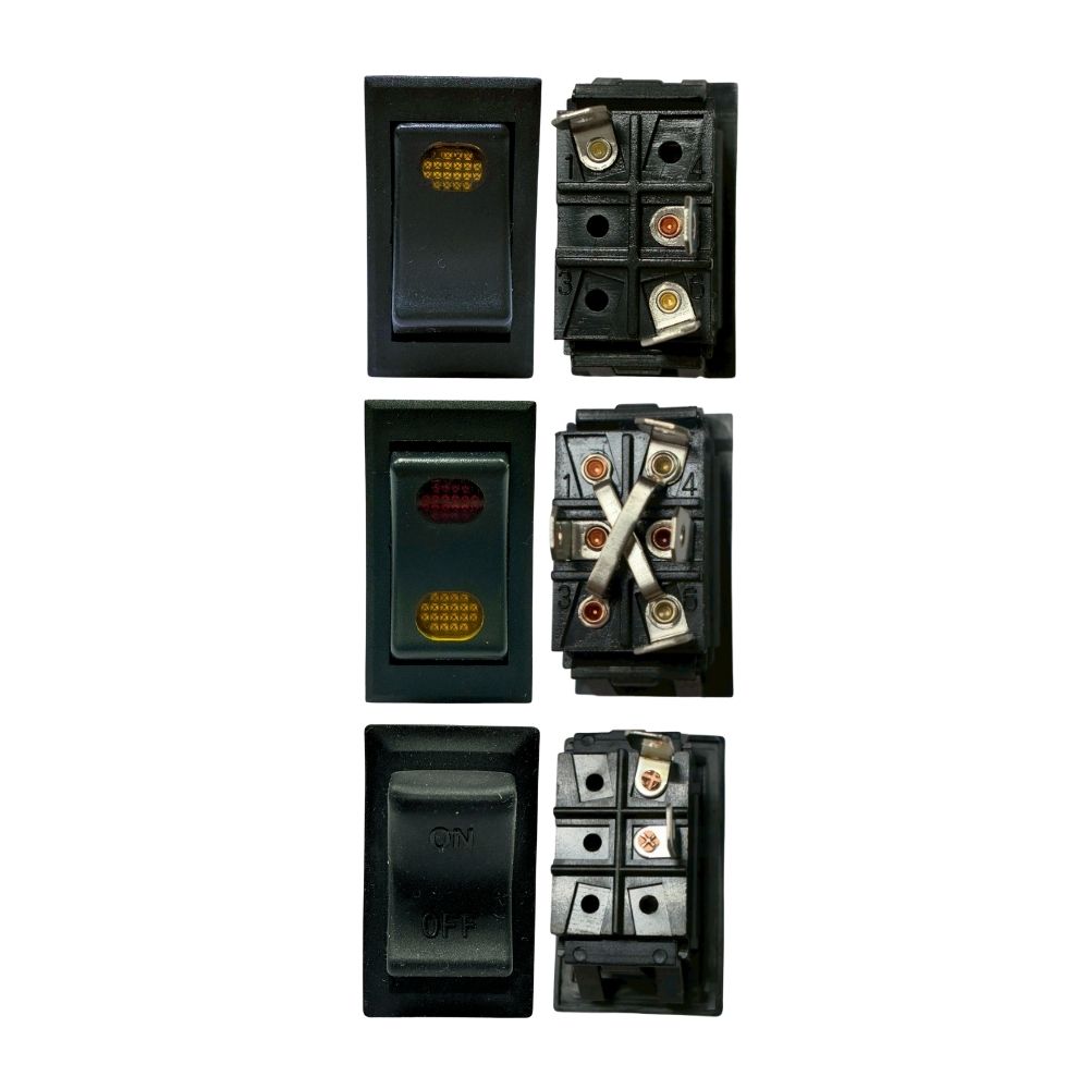 Car fog light switch KCD2-7, 3-pin single light 2-position (yellow), , large