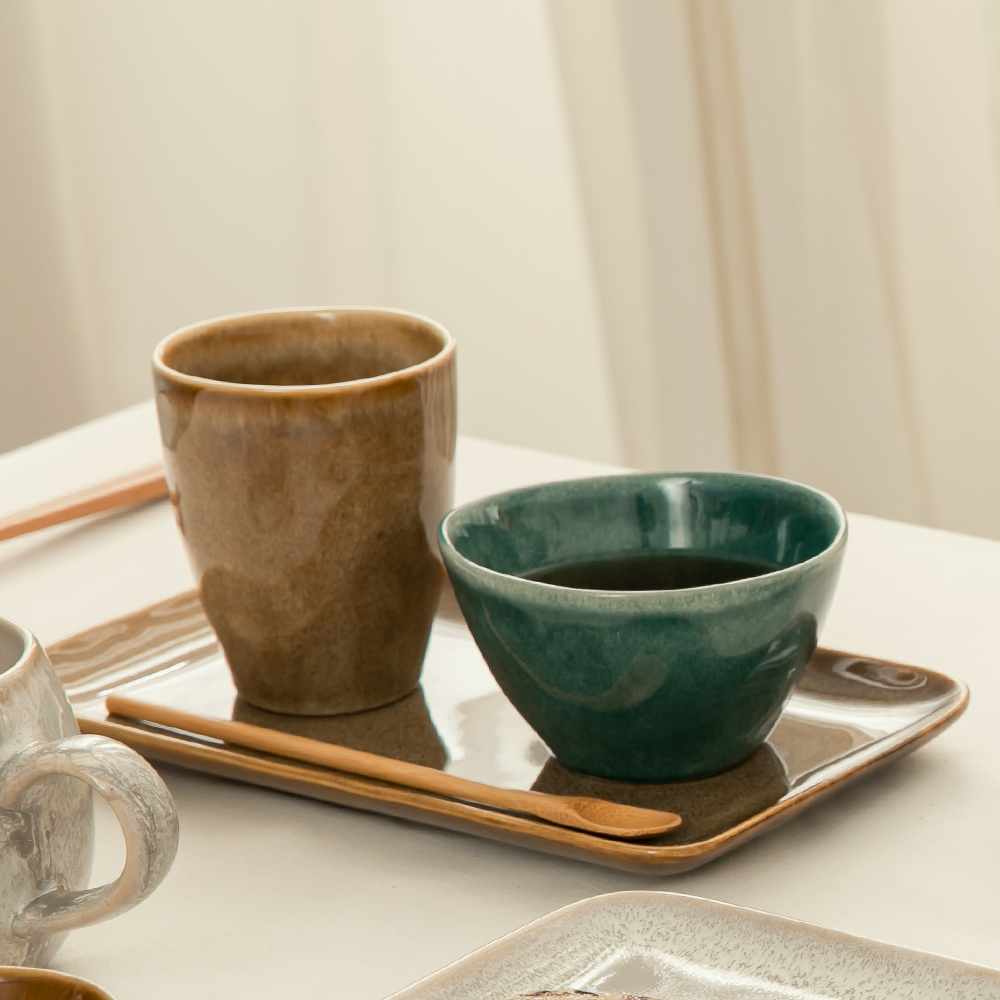 【YU Living】日式窯變釉手作陶瓷茶杯 270ml-棕色, , large