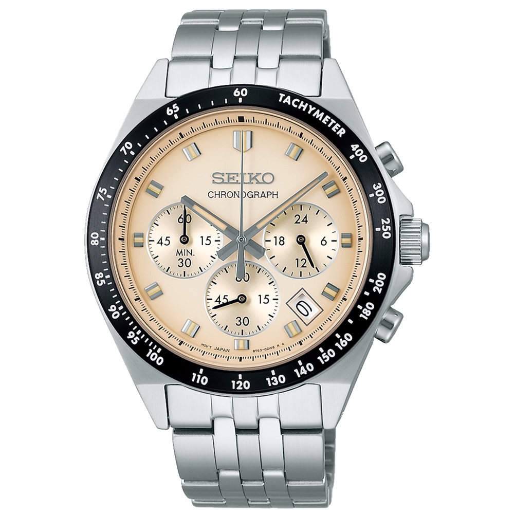 SEIKO 精工 都會紳士三眼計時手錶-米白色 SBTR045J/8T63-02R0S, , large