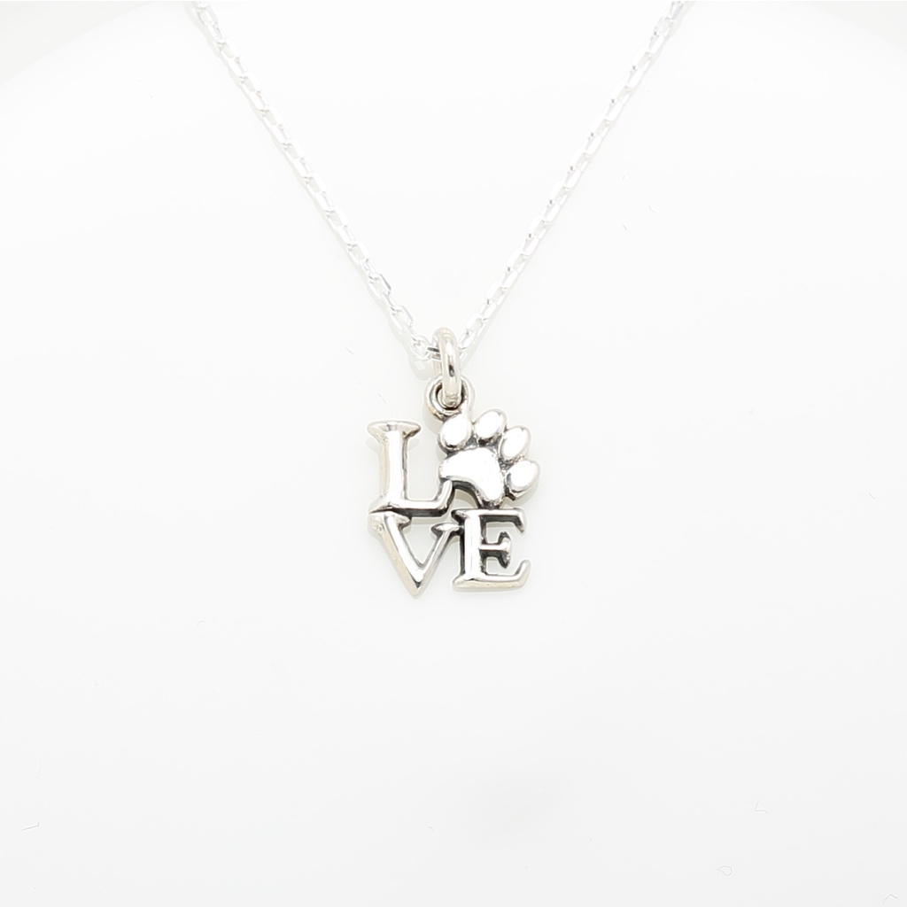 【Angel & Me】Love Cat Dog Paw s925 sterling silver necklace Christmas gift, , large