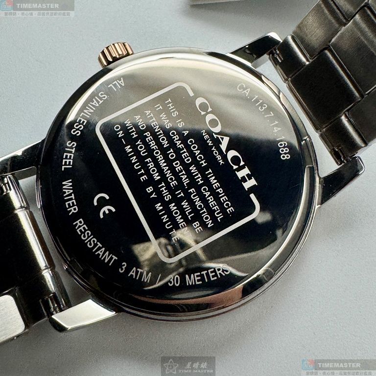 [星晴錶業]COACH手錶,36mm,CH00288白色錶面銀錶殼銀色精鋼錶帶款, , large