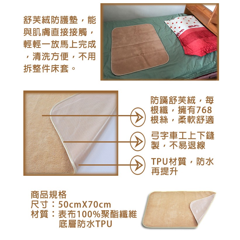 GS MALL 台灣製造 一入 防蹣保潔墊 50x70cm 保潔墊 吸水保潔墊 防蹣保潔墊 防水保潔墊 舒芙絨保潔墊, , large