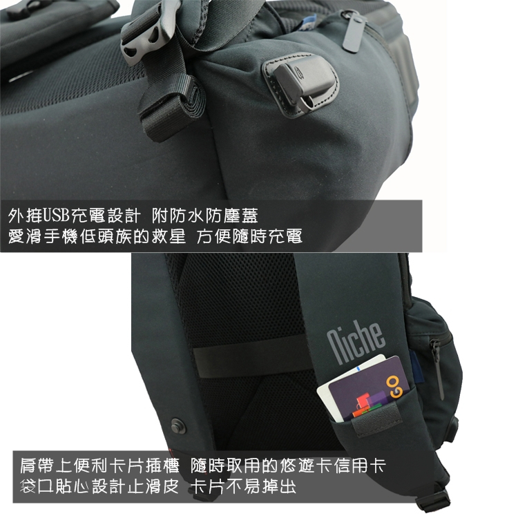 【Niche 樂奇】城市旅人獵戶座 騎士後背包 N19303 迷彩防盜手機包, , large