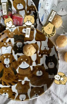 Shiba Inu food bowl set (4 pieces), , large