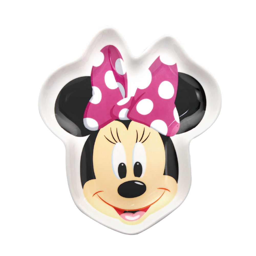 [Disney] Cute Smiling Minnie Mouse Shaped Ceramic Plate, , large
