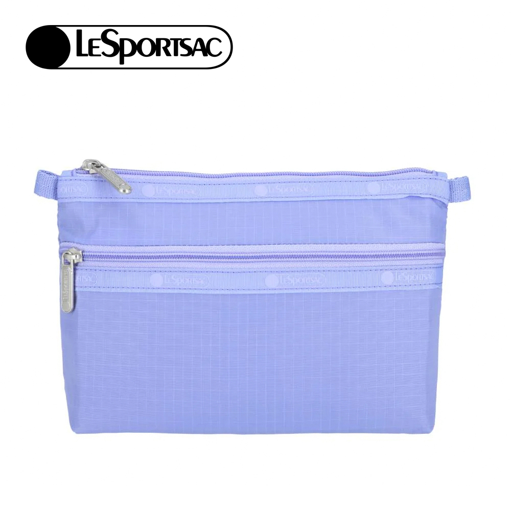 Lesportsac Cosmetic Clutch 雙層拉鍊化妝包 收納袋 盥洗包 女包(長春花藍), , large