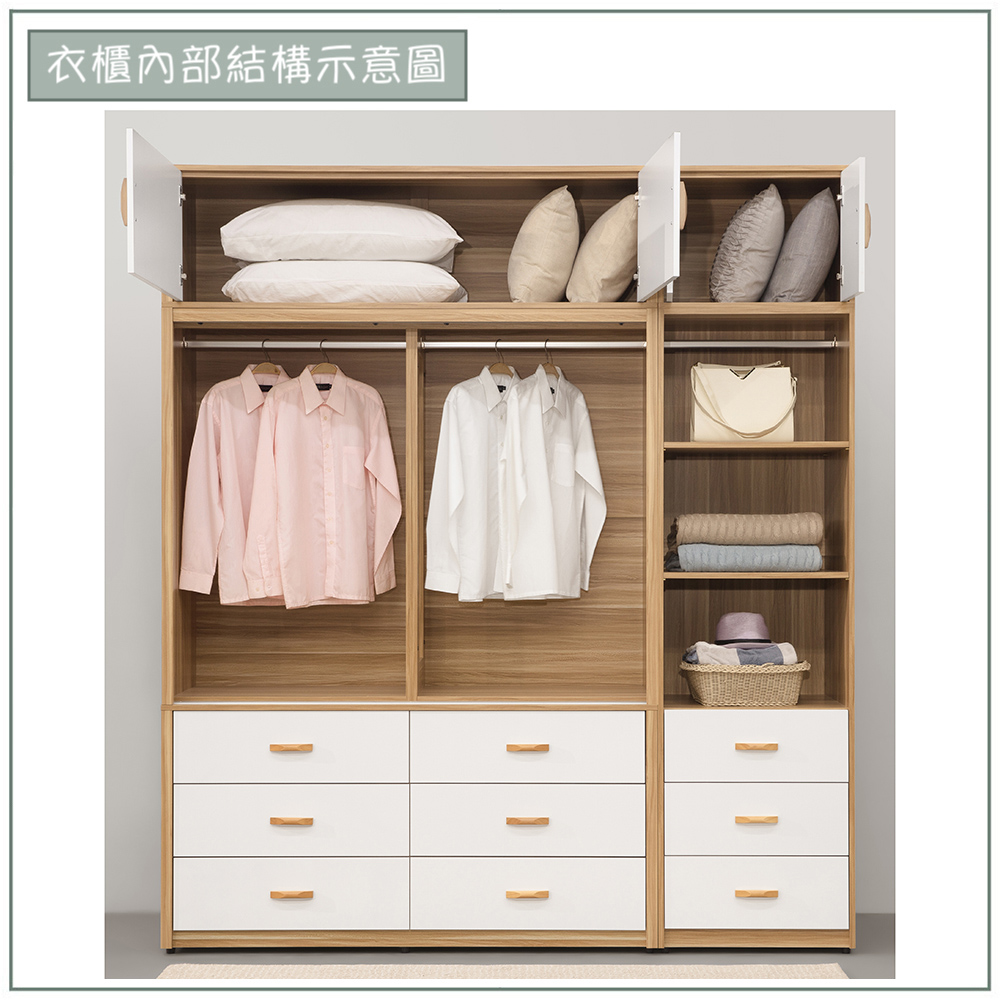【唯熙傢俱】寶拉雙色7x8尺衣櫃, , large