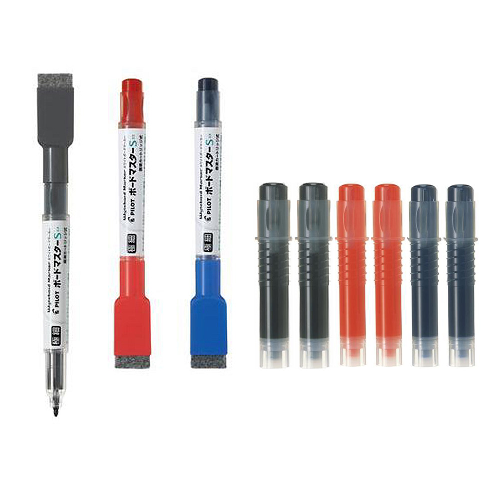 【龍品文創】  PILOT 百樂  極細白板筆3色 +卡水6支  量販包  文具 辦公, , large