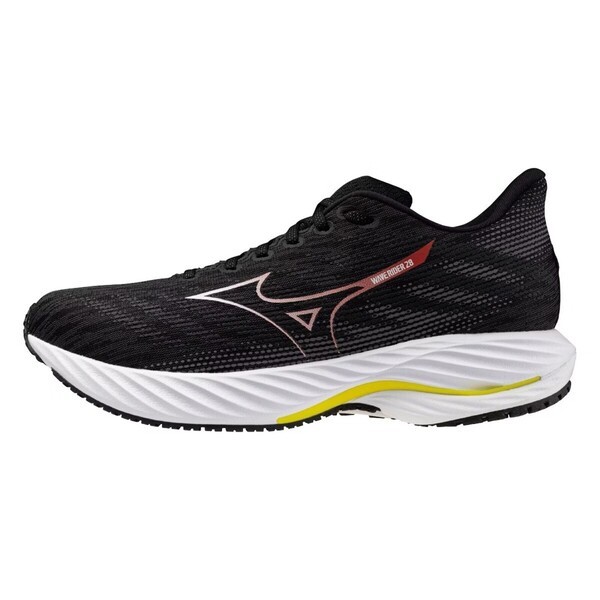 Mizuno Wave Rider 28 Sw 男 慢跑鞋 超寬楦 彈力 支撐 緩震 黑 紅 [J1GC240458], , large