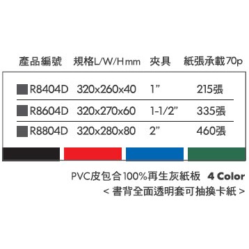REGINA立強牌 R8404D 美式D型四孔夾 文件夾 資料夾 檔案夾綠, , large