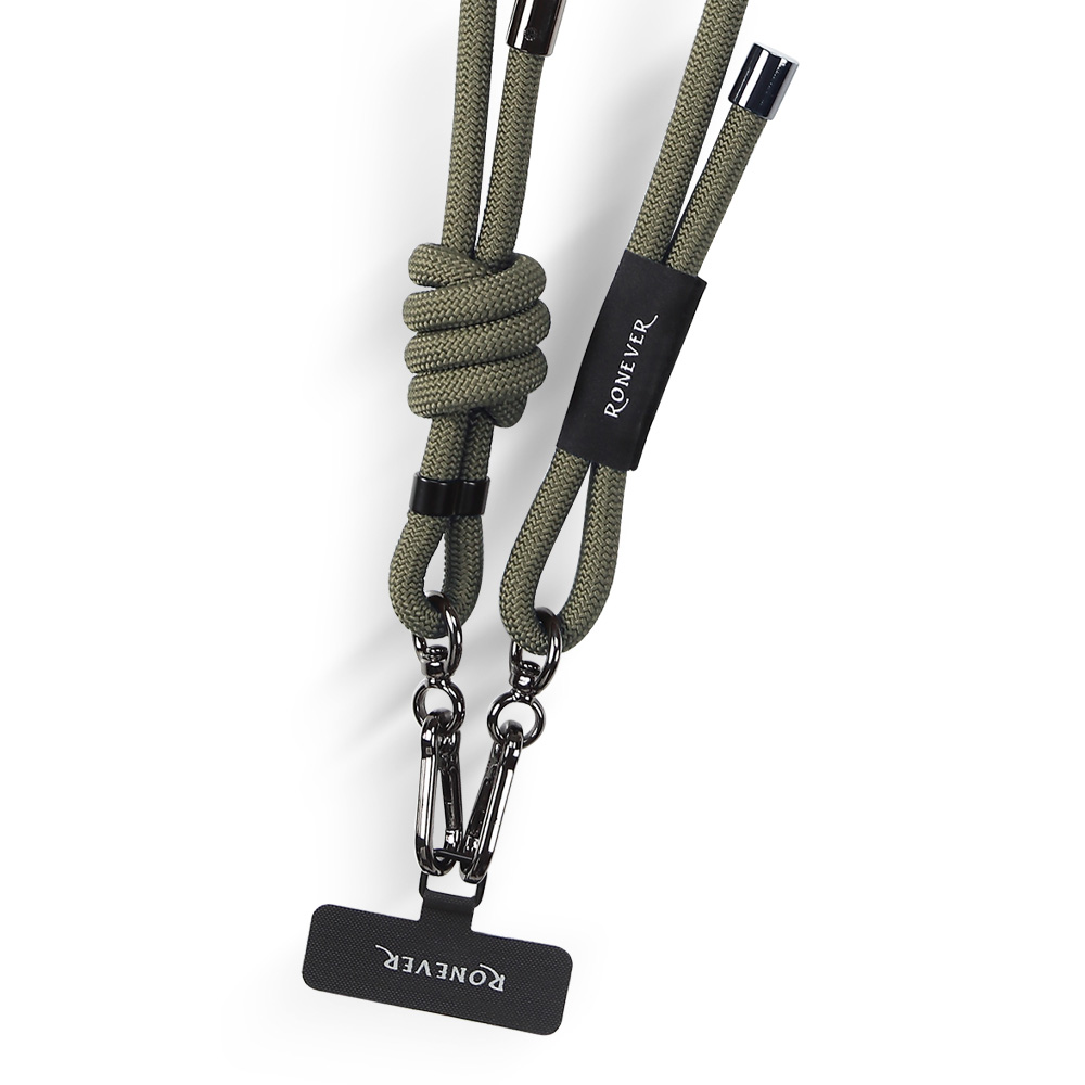 [RONEVER] 手機編織掛繩8mm/1.7M PD037-1 軍綠色, , large