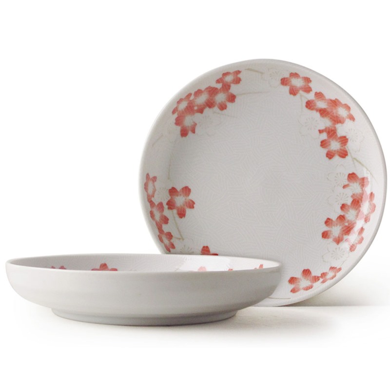 [豐名日本餐具] 8.0"水盤 粉白櫻 / C08PL0-237, , large