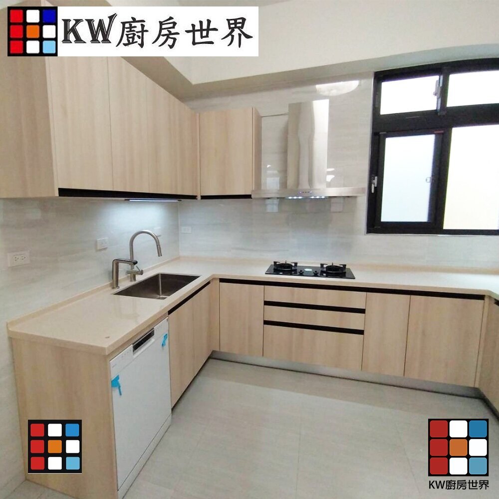 【KW廚房世界】系統廚具 廚房設計 客製化 廚櫃 流理台 暖色調 木紋系列 工廠直營 流理台, , large
