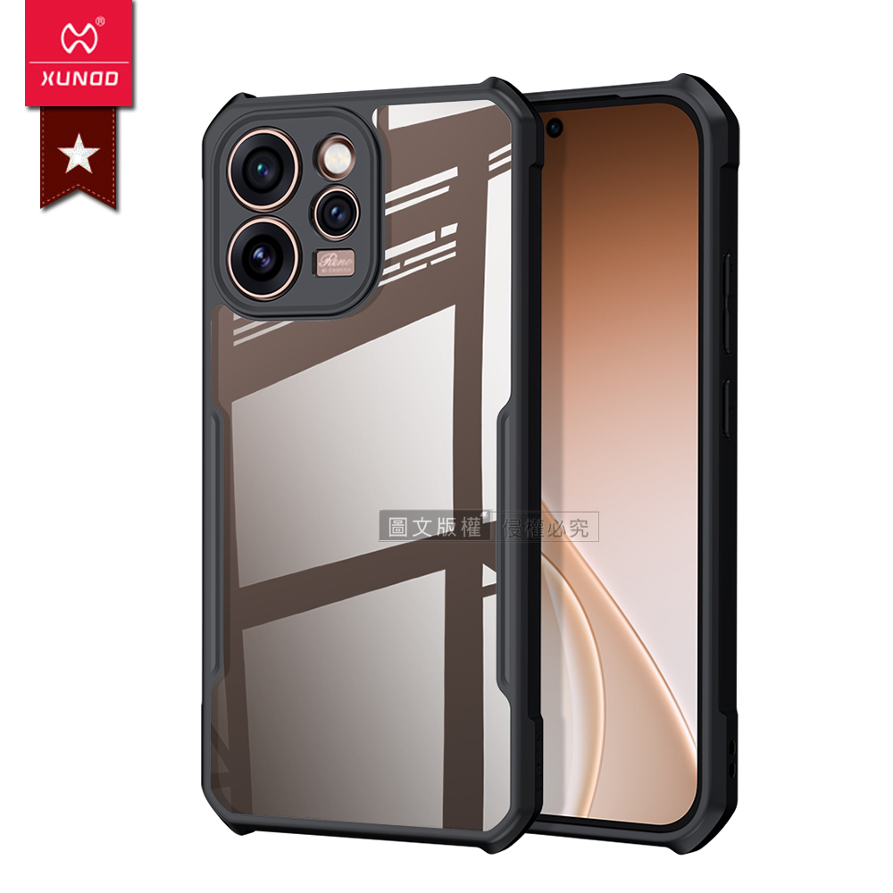 XUNDD訊迪 軍事防摔 OPPO Reno15 Pro 鏡頭全包覆 清透保護殼 手機殼(夜幕黑), , large