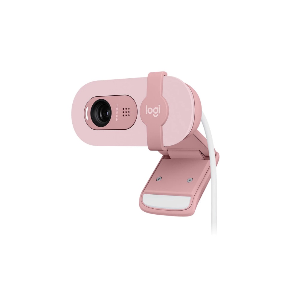【 Logitech 羅技 】Brio 100 玫瑰粉 順暢 視訊通話 網路攝影機, , large