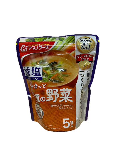 天野5食入即食味噌湯_減鹽四種蔬菜味, , large