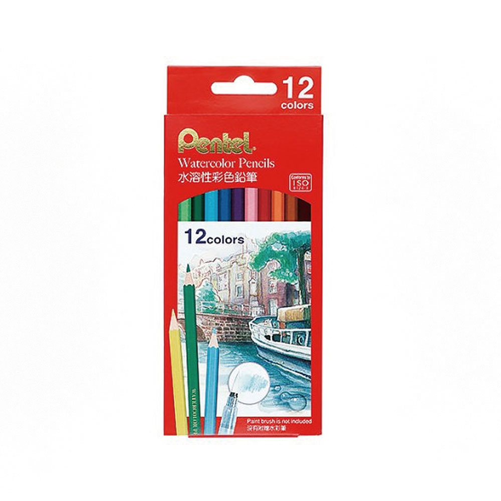 【Pentel 飛龍】水溶性色鉛筆12色 /盒 CB9-12TW, , large