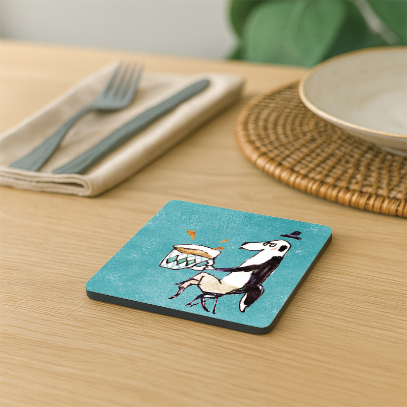【Monster】 Soft Diatomaceous Earth Absorbent Coaster &ndash; A Cup of Life &mdash; Ducky Shen (10x10cm) &ndash; Coffee Dooggyy, , large