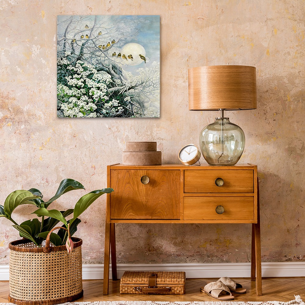 【御畫房】花好月圓 國家一級畫師手繪油畫80&times;80cm(VF-178), , large