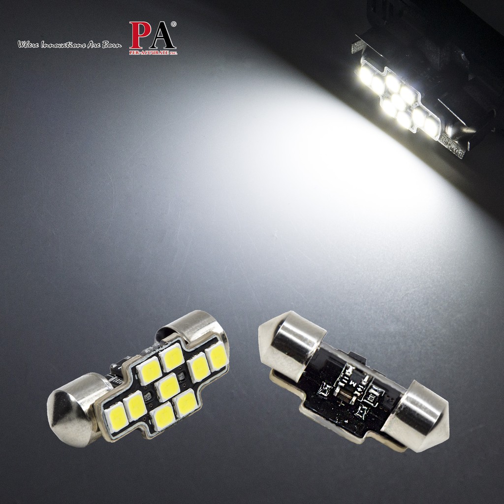 【PA LED】黑武士 雙尖 28MM 31MM LED 室內燈 車牌燈 車廂燈 實測360流明 高亮度 10倍提升, , large