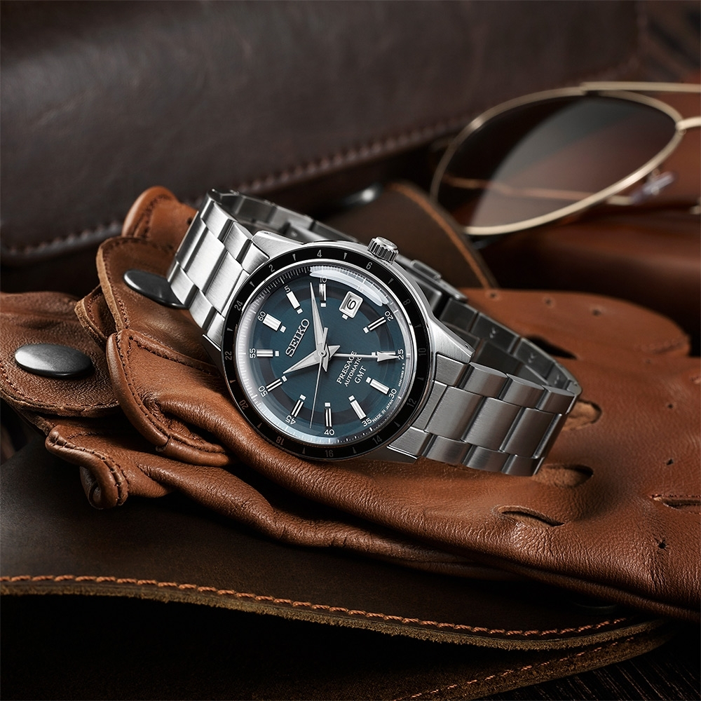 SEIKO 精工 Presage Style60&rsquo;s系列GMT機械錶 SSK009J1/4R34-00B0B, , large