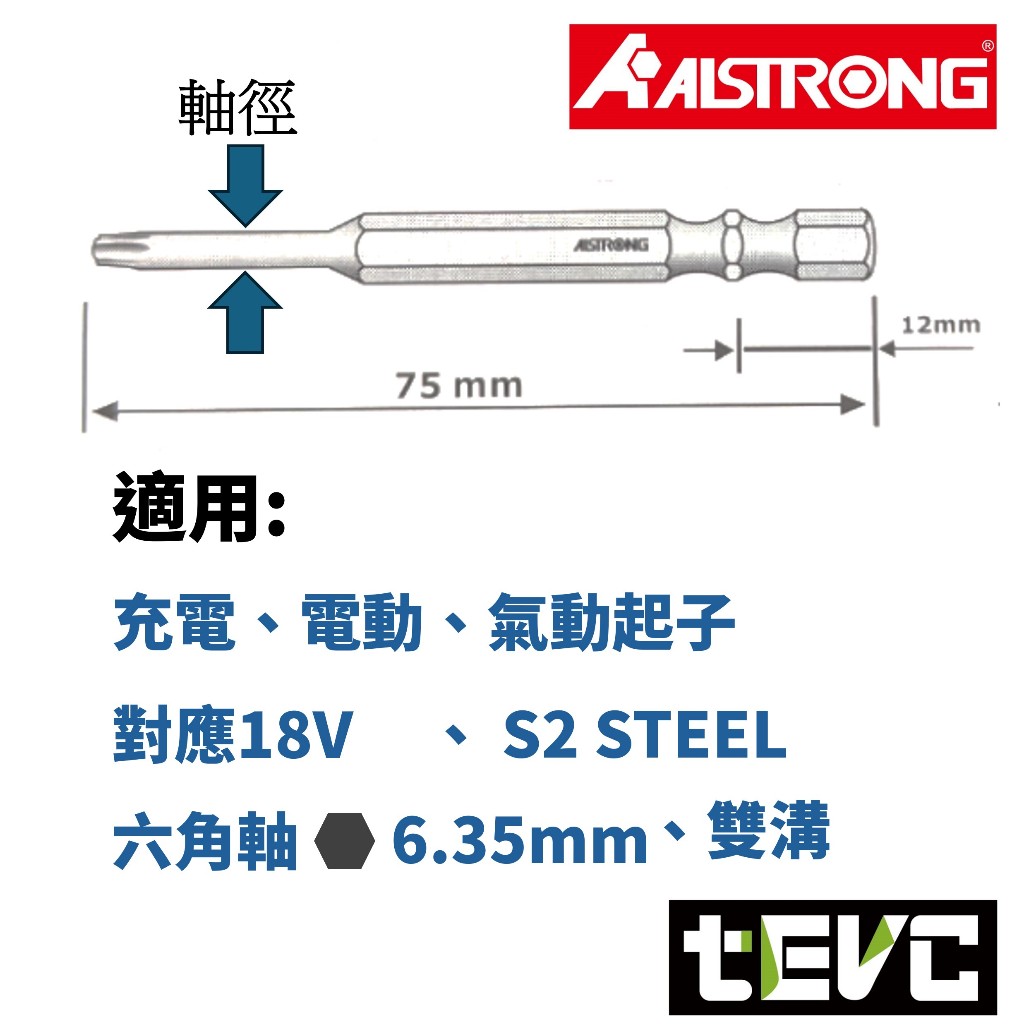 《tevc》含稅 發票 ALSTRONG HTL-150 加長 星型起子組 星型 中空 起子頭 雙溝 BIT頭 5支組, , large