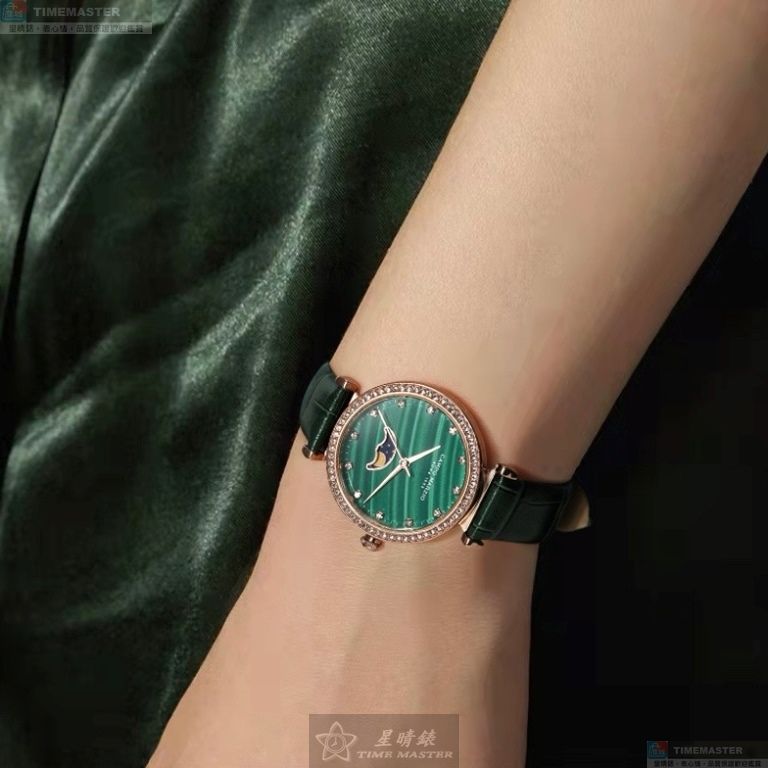 [星晴錶業]新品牌手錶,32mm,CMW0031墨綠色錶面玫瑰金錶殼綠真皮皮革錶帶款, , large