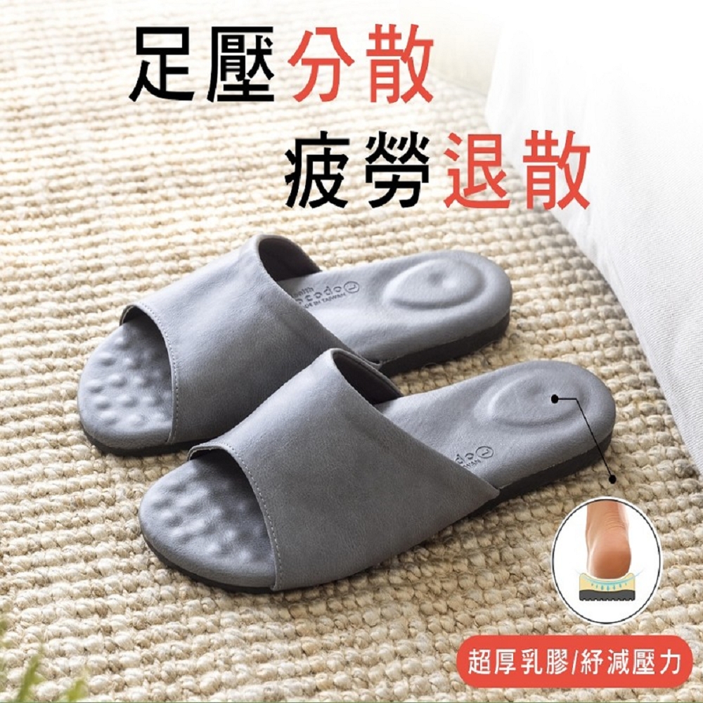 [e shoe store] shoe store pressure relief health functional latex slippers non-slip slippers - blue L (27CM), , large