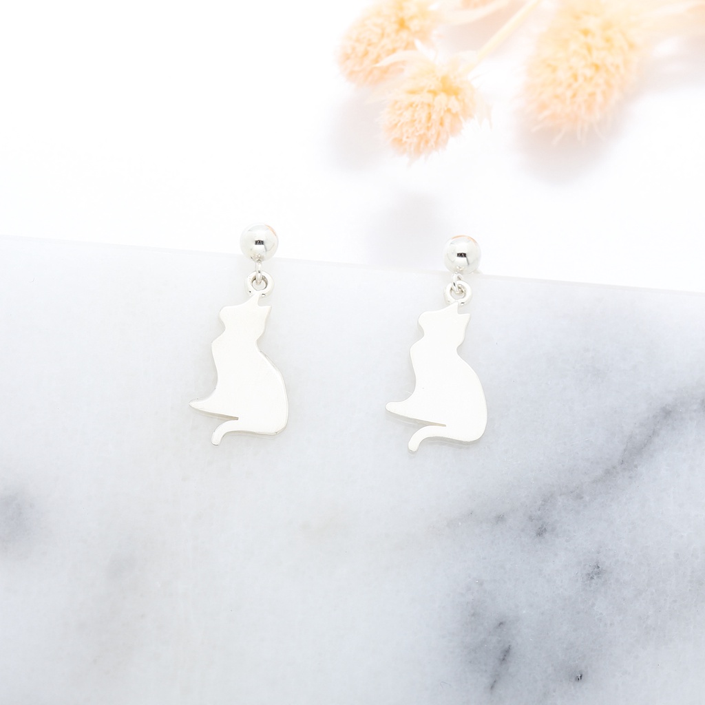 【Angel & Me】Lucky Cat Kitten Meow s925 sterling silver earrings Birthday gift, , large