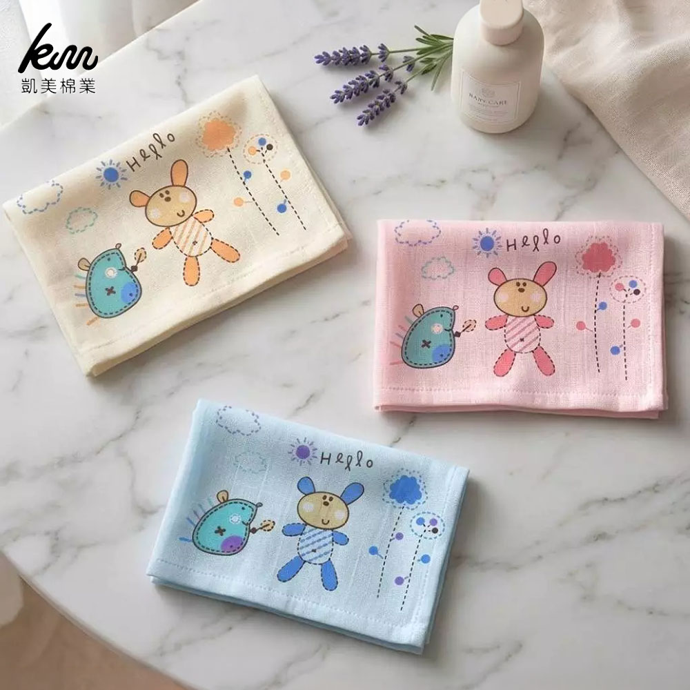 [Kaimei Cotton] Randomly excellent MIT made in Taiwan cute half-cotton half-gauze children's towel-rabbit style, pure cotton, soft, comfortable and water-absorbent, , large