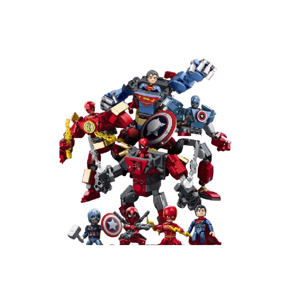  [Brick Republic]Wangao WG288028 Iron Mecha Hero &ndash; Set of 4 (Educational Building Blocks), , large