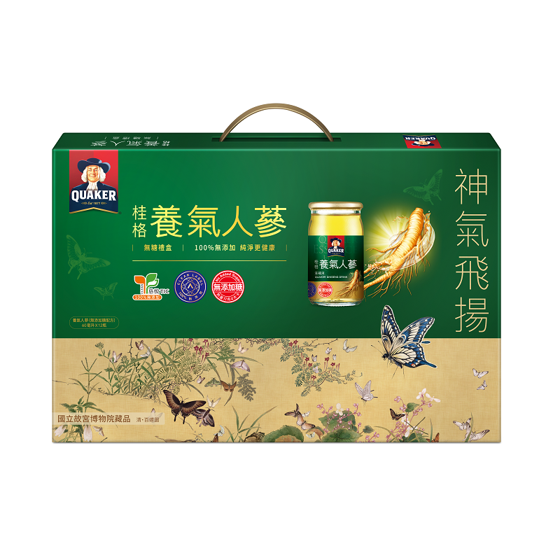 桂格無糖養氣人蔘禮盒60ml*12, , large