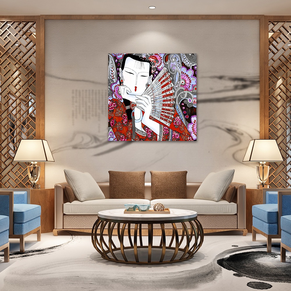 【御畫房】民俗系列二 國家一級畫師手繪油畫80&times;80cm(VF-183), , large