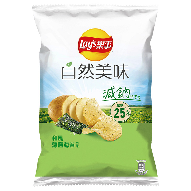 樂事自然美味和風薄鹽海苔味洋芋片70g, , large