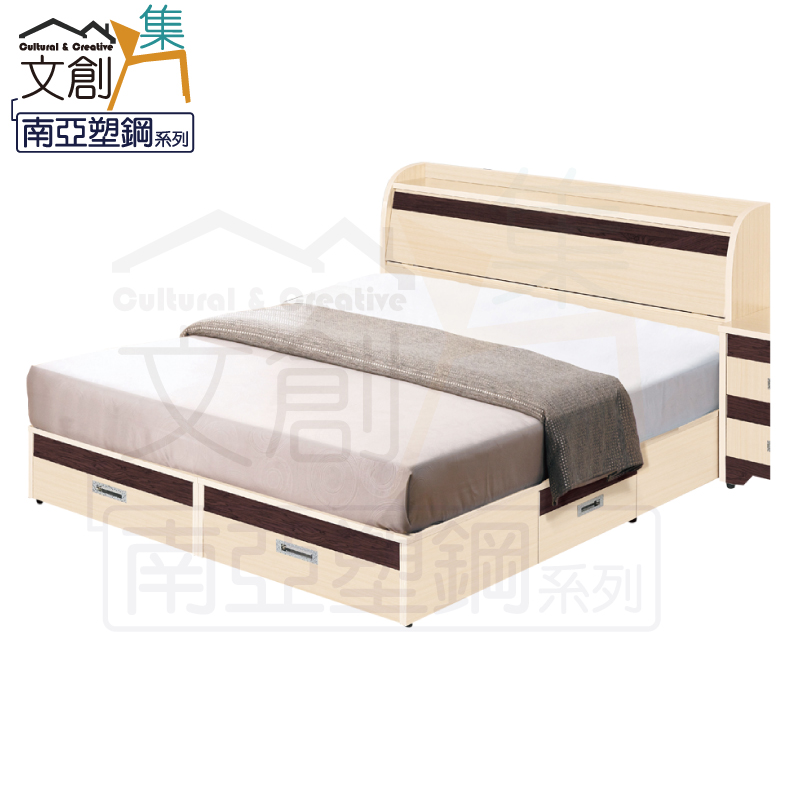 【文創集】蘭仕 環保5尺雙人南亞塑鋼收納床台組合(客約商品), , large