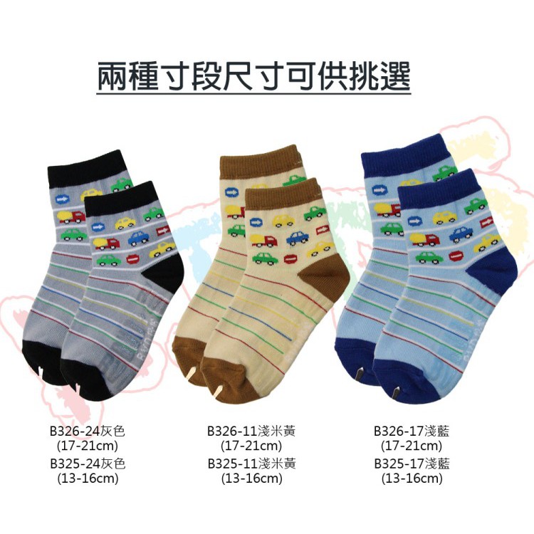 【BVD】汽車條紋1/2童襪<灰色,13-16cm>B325 短襪 襪子, , large