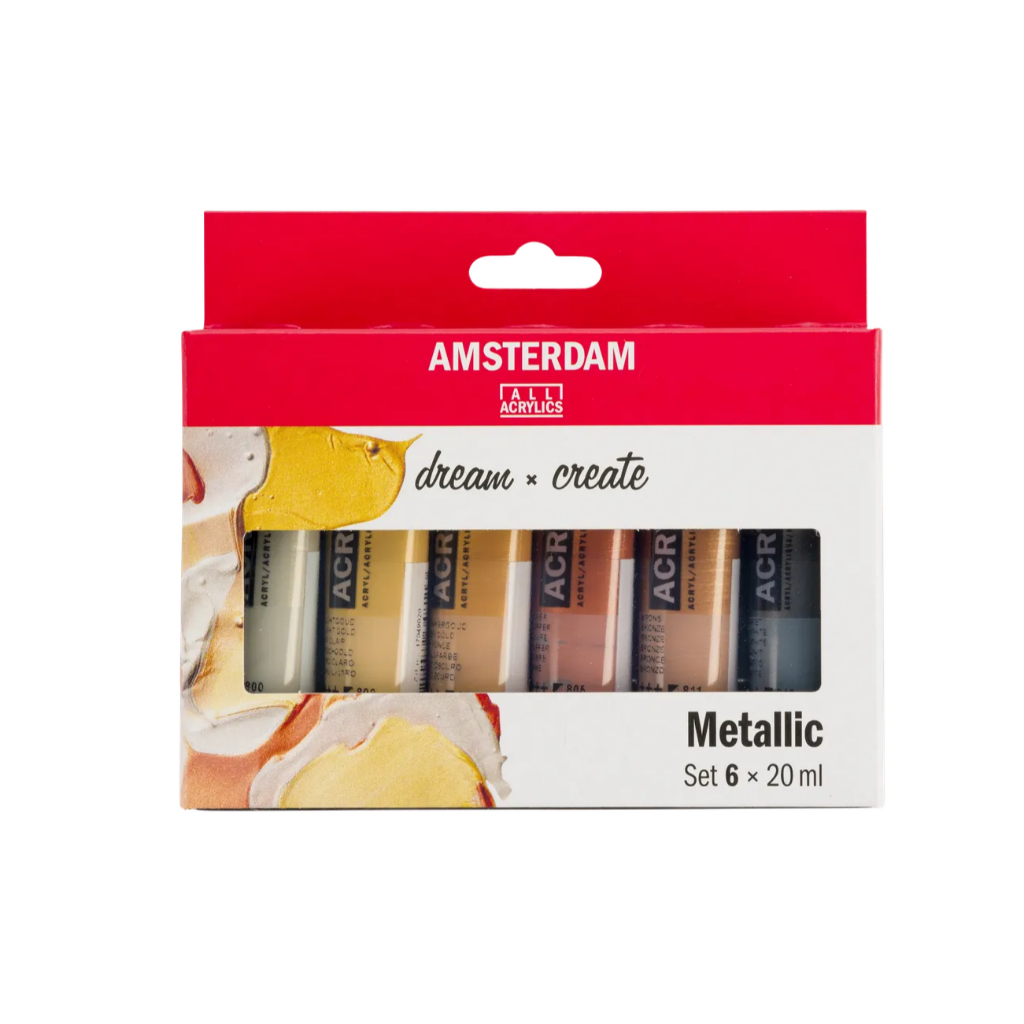 *需預訂 Royal Talens AMSTERDAM 壓克力20ML - 6色套組珍珠, , large