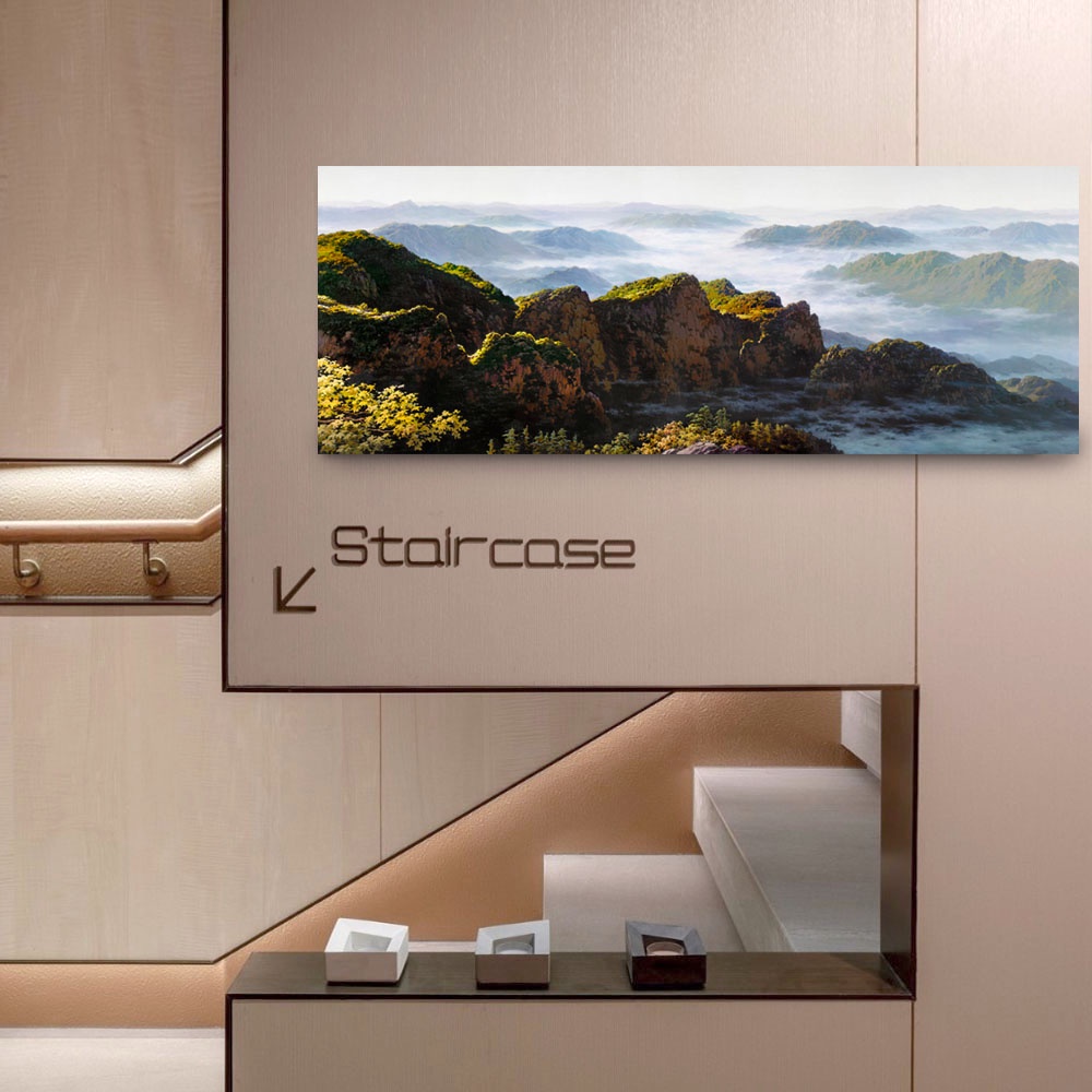 【御畫房】黃山雲海 國家一級畫師手繪油畫60&times;120cm(VF-53), , large