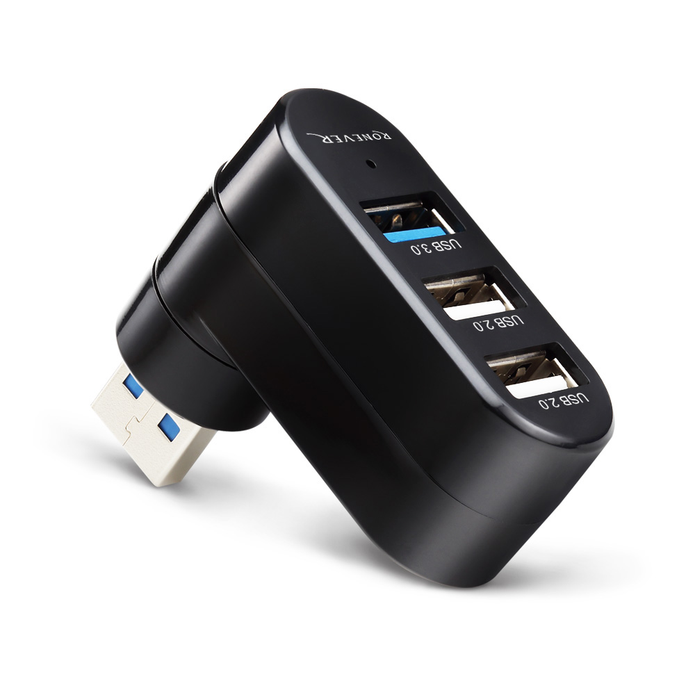 [RONEVER] USB3.0旋轉頭三埠集線器 PC374, , large