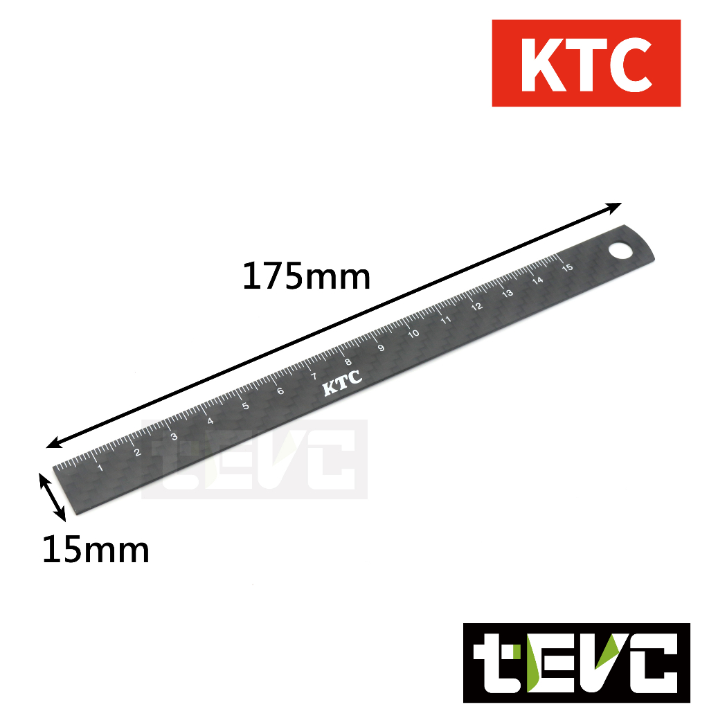 《tevc》X003 日本 KTC 正碳纖維 15CM 直尺 "超"輕量化 碳素 Carbon 直尺 量尺 短尺 畫線尺, , large