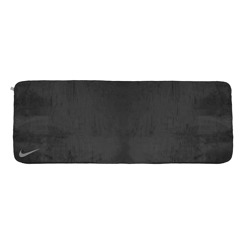 NIKE 瑜珈毛巾 66x180cm 運動毛巾 居家 健身 塑身 訓練 戶外 運動 簡約 時尚 穩定 柔軟 舒適 N1010546012OS黑, 黑, large