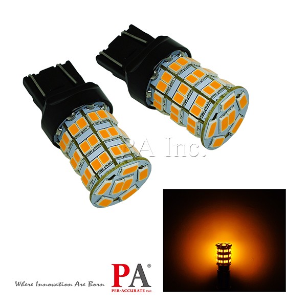 【PA LED】T20 雙芯 7443/單芯 7440 55晶 5630 2835 SMD LED 橘光 黃光 方向燈, , large
