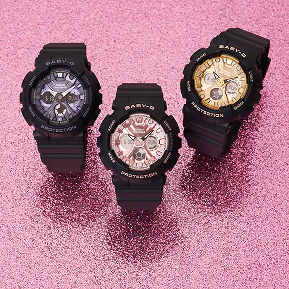 CASIO 卡西歐 BABY-G 人氣休閒手錶-黑X粉紅 BA-130-1A4, , large