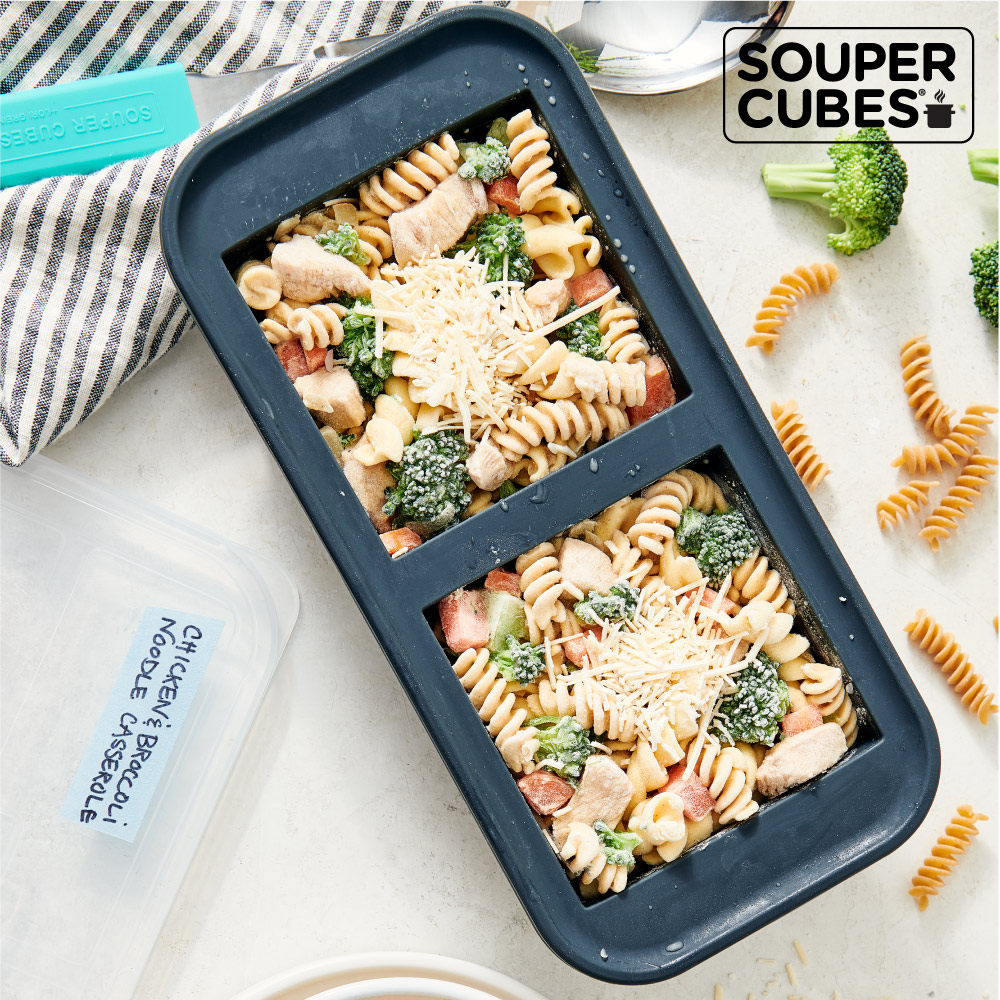 官方直營【Souper Cubes】多功能食品級矽膠保鮮盒2格_曜石灰(500ML/格), , large