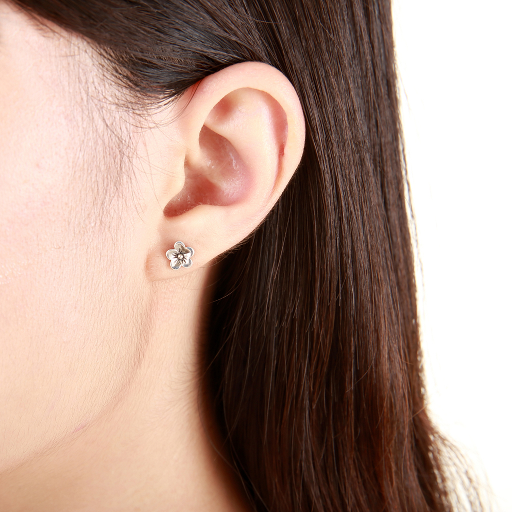 【Angel & Me】Plum flower s925 sterling silver earrings birthday gift, , large
