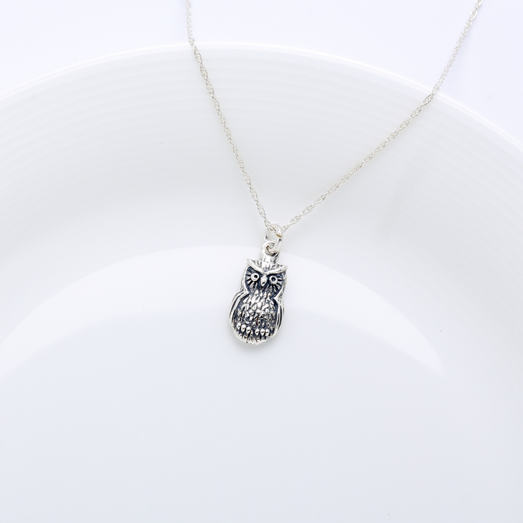 【Angel & Me】Cute Owl s925 sterling silver necklace Valentine Day birthday gift, , large