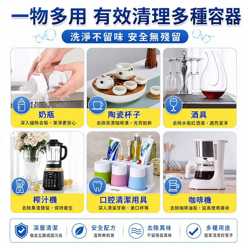 [翊承國際]【免運 + 贈品】SGS認證 高效能活氧除垢發泡清潔錠 【60顆入】, , large